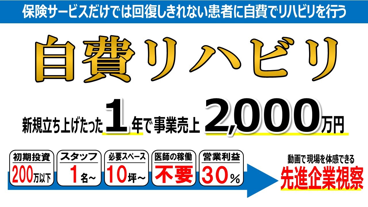 【webセミナー】医療向け自費リハビリ新規参入セミナー