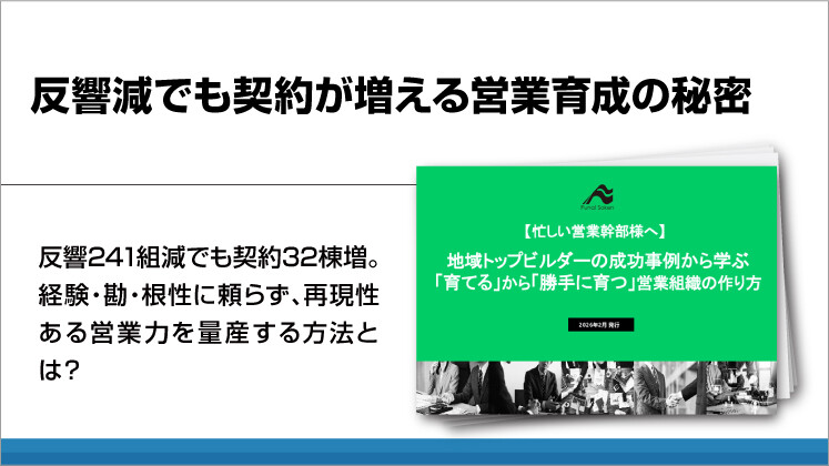 反響減でも契約が増える営業育成の秘密
