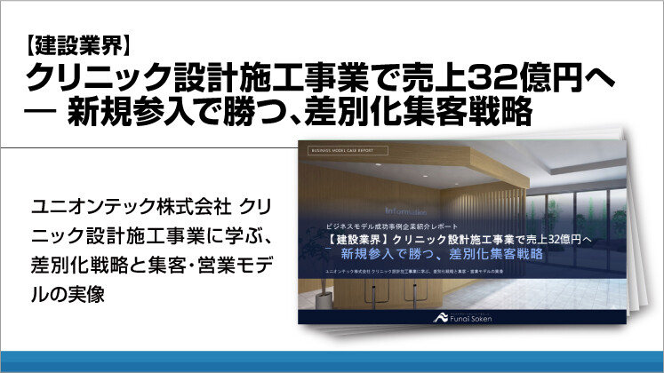 【建設業界】クリニック設計施工事業で売上32億円へ