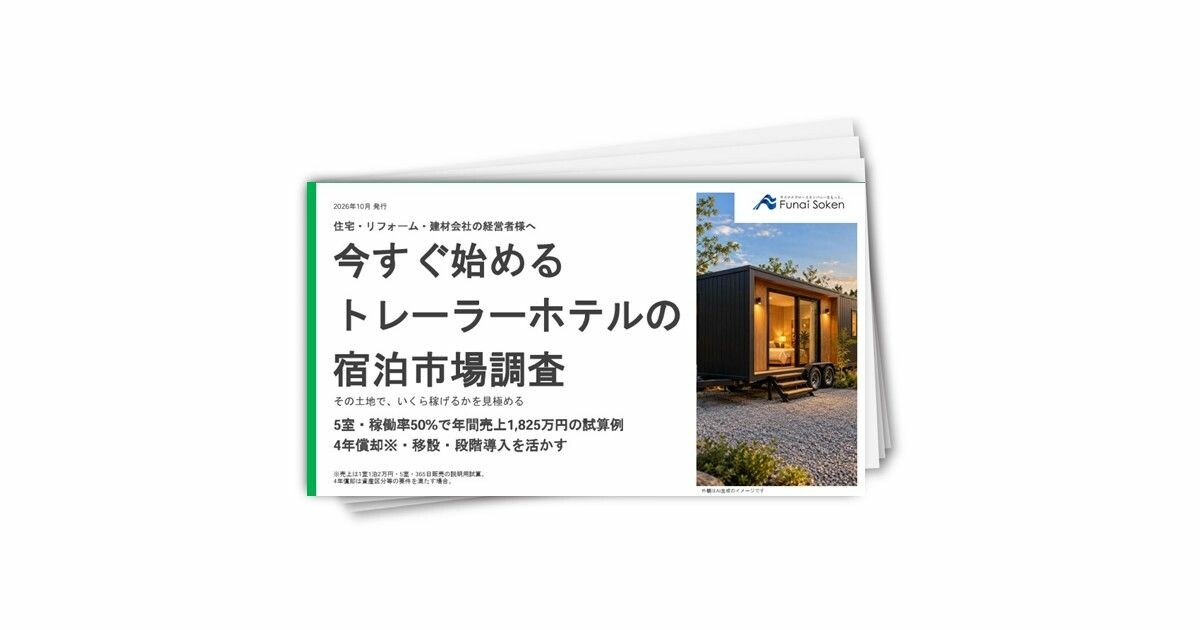 住宅・リフォーム・建材会社向け 今すぐ始めるトレーラーホテル宿泊市場調査