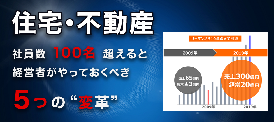 住宅不動産　社員100名超えたらやるべき５つの”攻め”の変革