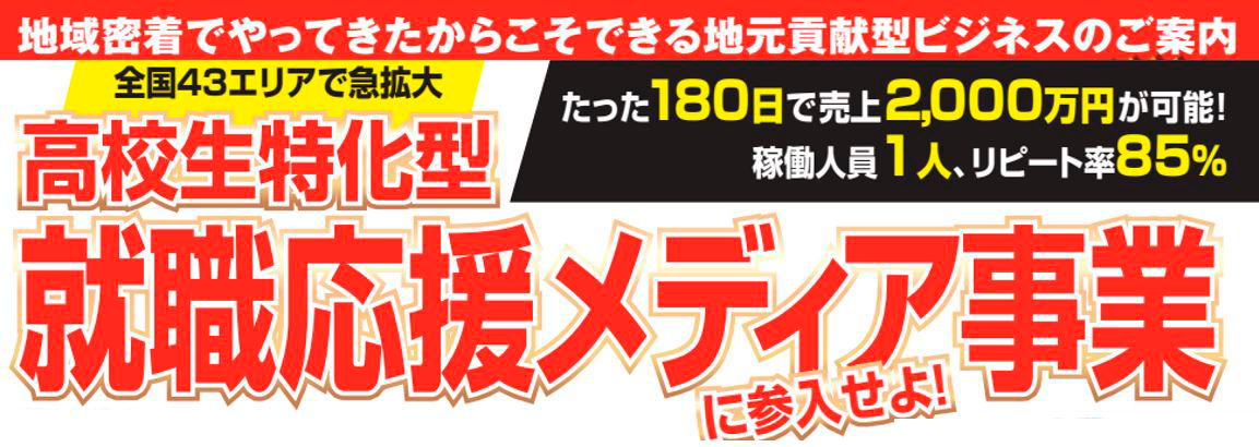 【全業種向け】社員1名で年間粗利3千万！高卒求人媒体新規参入