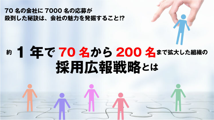 約1年で70名から200名まで拡大した組織の採用広報戦略とは