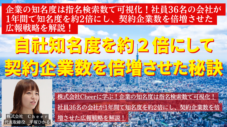 自社知名度を約２倍にして契約企業数を倍増させた秘訣