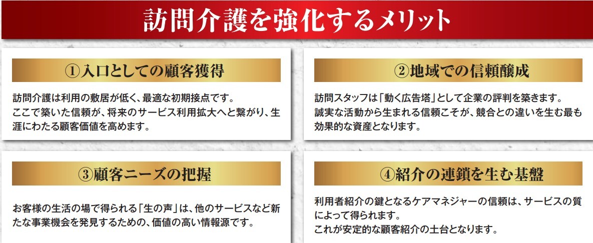 訪問介護を強化するメリット