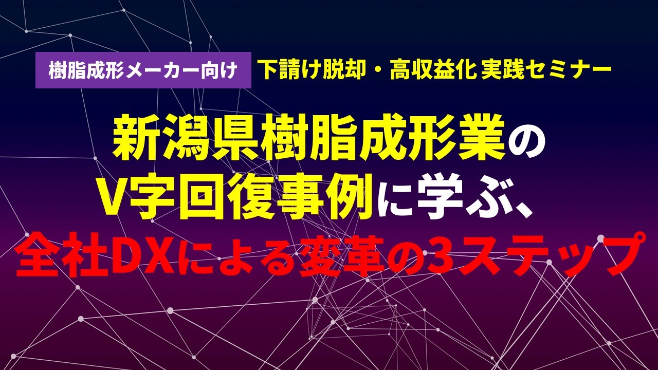 樹脂成形メーカー向け　下請け脱却・高収益化
