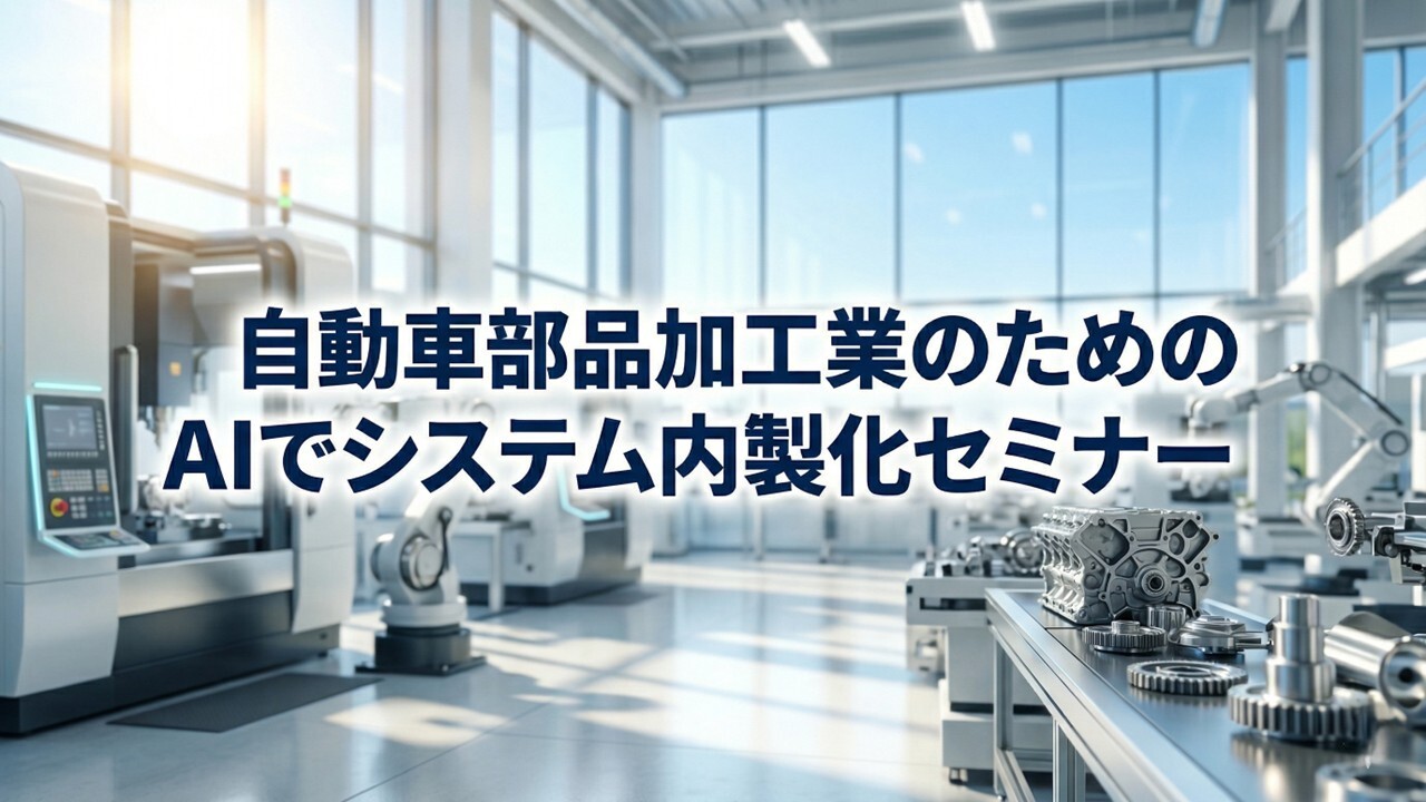 自動車部品加工業のためのAIでシステム内製化セミナー
