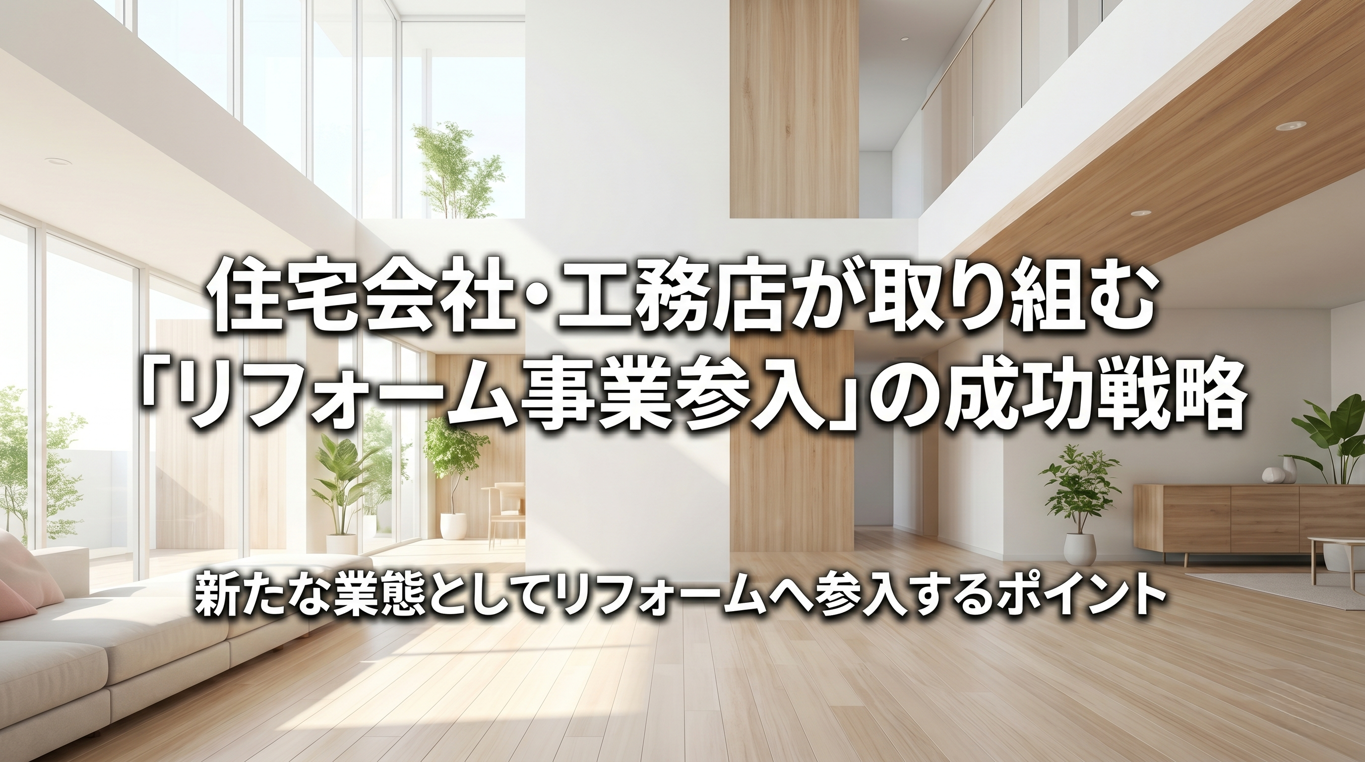 住宅会社・工務店が取り組む「リフォーム事業参入」の成功戦略