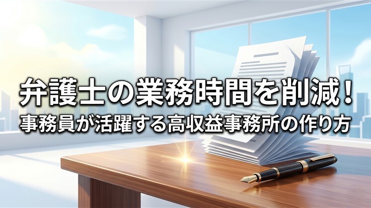 弁護士の業務時間を削減！事務員が活躍する高収益事務所の作り方