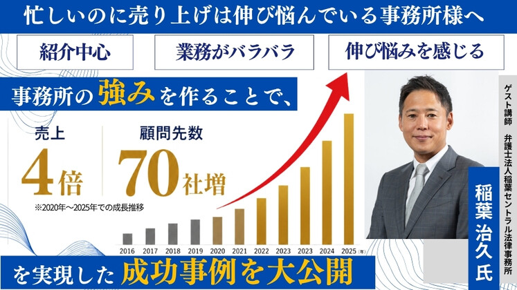 強みを創り、売上を4倍に急成長させた法律事務所の成長戦略