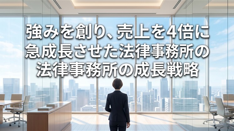 強みを創り、売上を4倍に急成長させた法律事務所の成長戦略