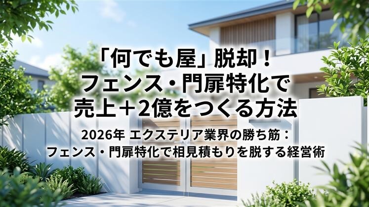 「何でも屋」脱却！フェンス・門扉特化で売上＋2億をつくる方法