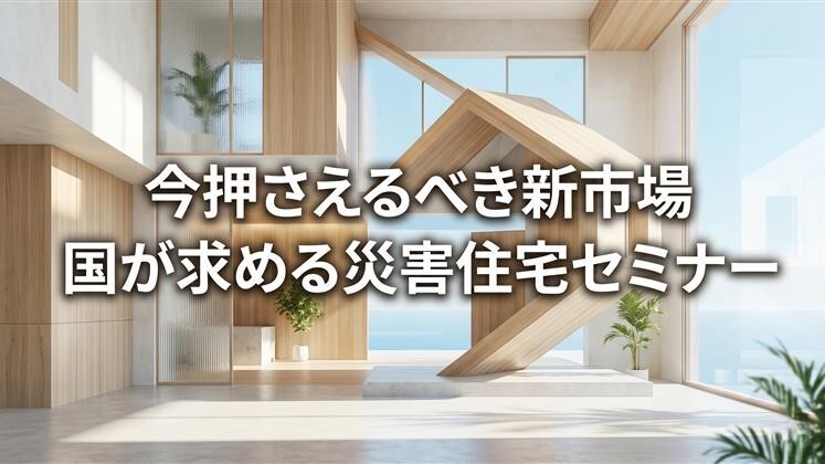 今押さえるべき新市場　国が求める災害住宅セミナー