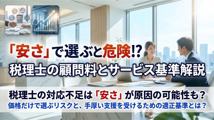 「安さ」で選ぶと危険！？税理士の顧問料とサービス基準解説