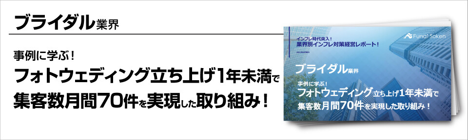 ～事例に学ぶ！フォトウェディング立ち上げ1年未満で集客数月間70件を実現した取り組み！～