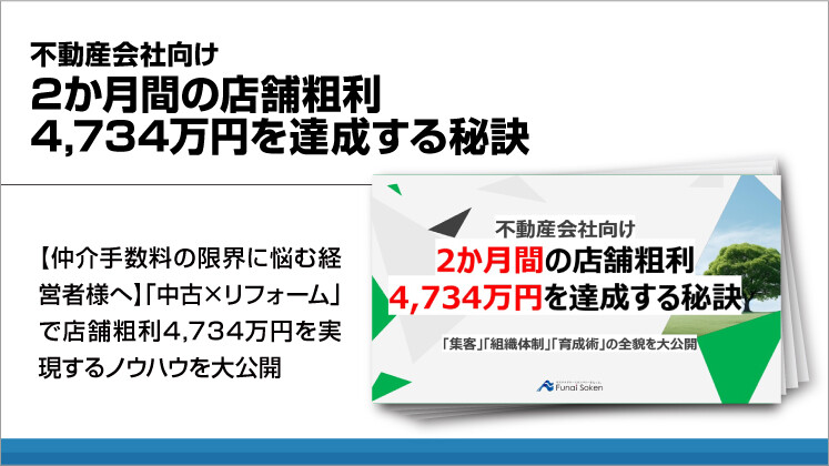 不動産会社向け 2か月間の店舗粗利4,734万円を達成する秘訣