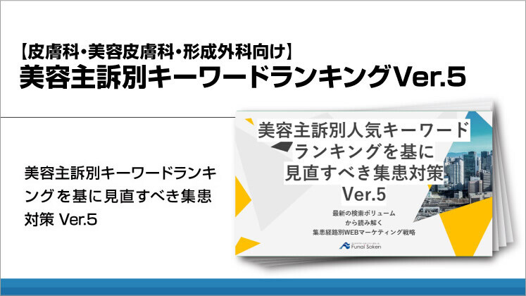 【皮膚科・美容皮膚科・形成外科向け】美容主訴別キーワードランキングVer5