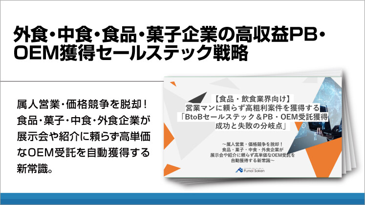 外食・中食・食品・菓子企業の高収益PB・OEM獲得セールステック戦略