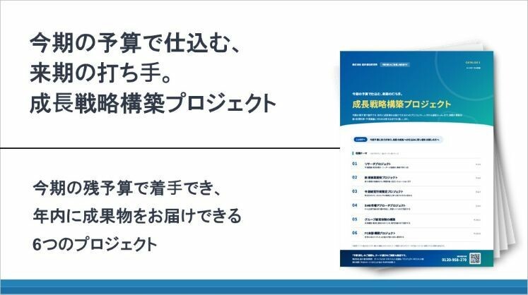 今期の予算で仕込む、来期の打ち⼿。